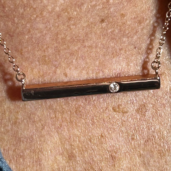 Gold Bar Pendant Necklace - Picture 4 of 5